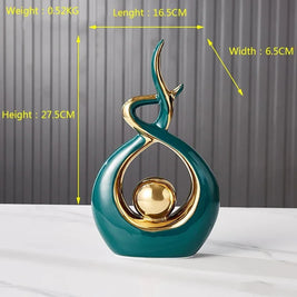Nordic Ceramic Figurine – Feng Shui Home Decoration Statue
