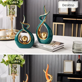 Nordic Ceramic Figurine – Feng Shui Home Decoration Statue