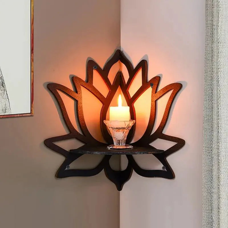 Lotus Wall Shelf – Decorative Floating Display Shelf for Home