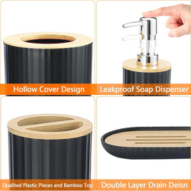 Modern 6-Piece Bathroom Accessories Set – Complete Organizer Kit