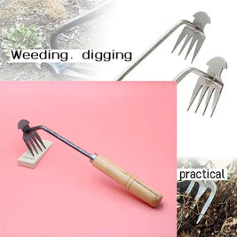 Heavy-Duty Manganese Steel Weeding Tool – 4/11 Tooth Manual Soil Excavator for Garden & Lawn Care