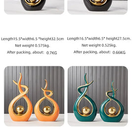 Nordic Ceramic Figurine – Feng Shui Home Decoration Statue