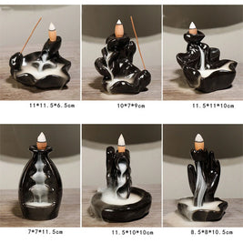 Ceramic Backflow Incense Burner – Zen Aromatherapy Decor for Home, Yoga, and Meditation