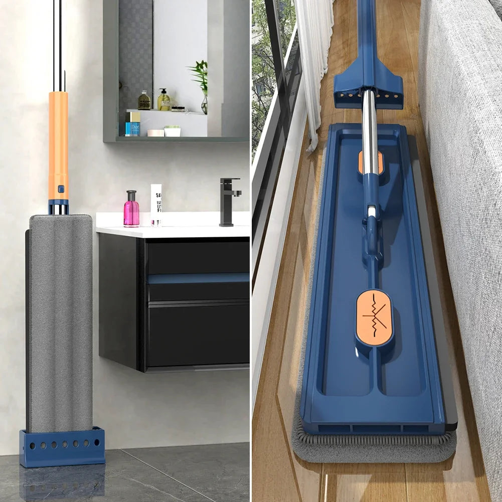 360° Rotating Self-Wringing Flat Mop – Microfiber Lazy Floor Cleaning Tool