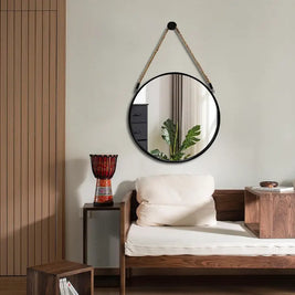 Black Circular Wall Mirror