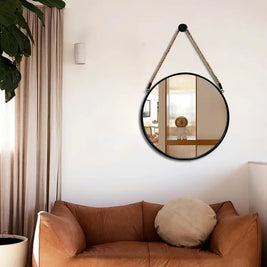 Black Circular Wall Mirror